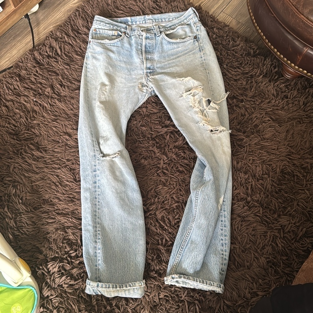 Vintage selvedge Levi's 501xx shrink to fit jeans two horse patch - Picture 2 of 16